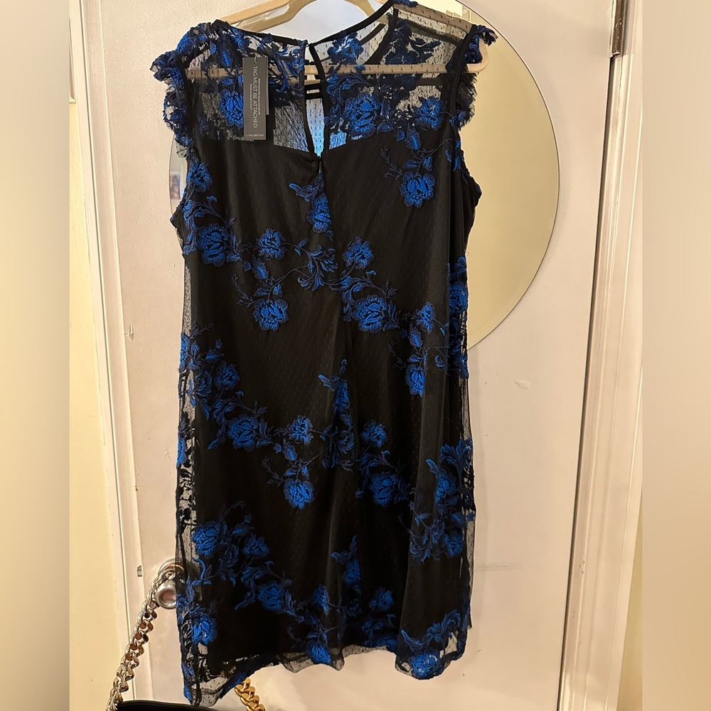 Black blue overlay lane byrant dress. Perfect for attending a Wedding or party